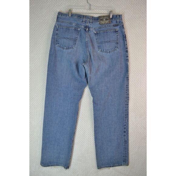 Lucky Brand Dungaree Men's 38 Medium Wash Straight Baggy Fit Button Fly Jeans - Picture 2 of 15